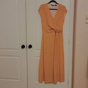 Lands End maxi, faux-wrap, size M, peachy orange color
